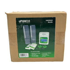 UPUNCH HN3500 Time Clock Bundle Auto-Align System w Cards Racks Keys